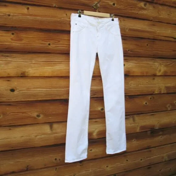 Hudson White Beth Baby Boot Cut Mid Rise Jeans 29 X 34 - Picture 5 of 13